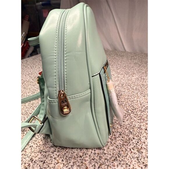 Montana West Women's Turquoise Crocodile Texture medium Backpack Purse - Picture 5 of 9